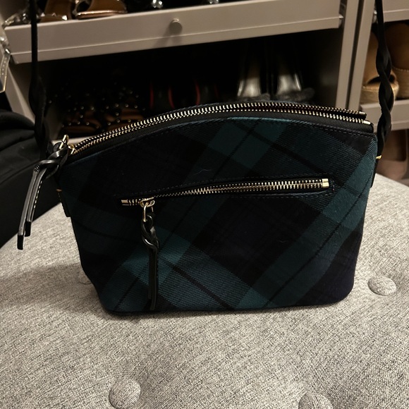 Dooney & Bourke Black and Green Plaid Crossbody Bag - Picture 3 of 5